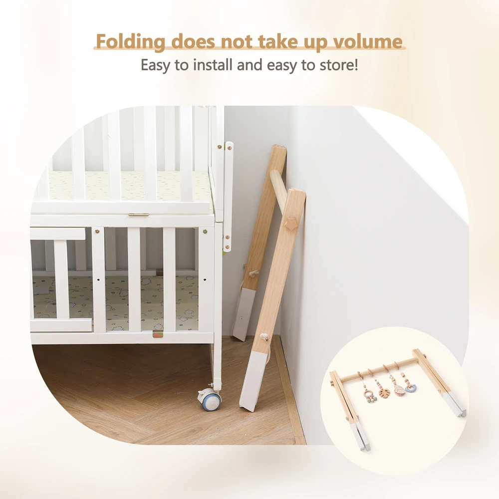 木製ベビーサークル用おもちゃ、ベビーベッド用ハンギングモバイル、動物型ペンダント、ベビーカー用おもちゃ、木製ガラガラ、新生児向け知育玩具