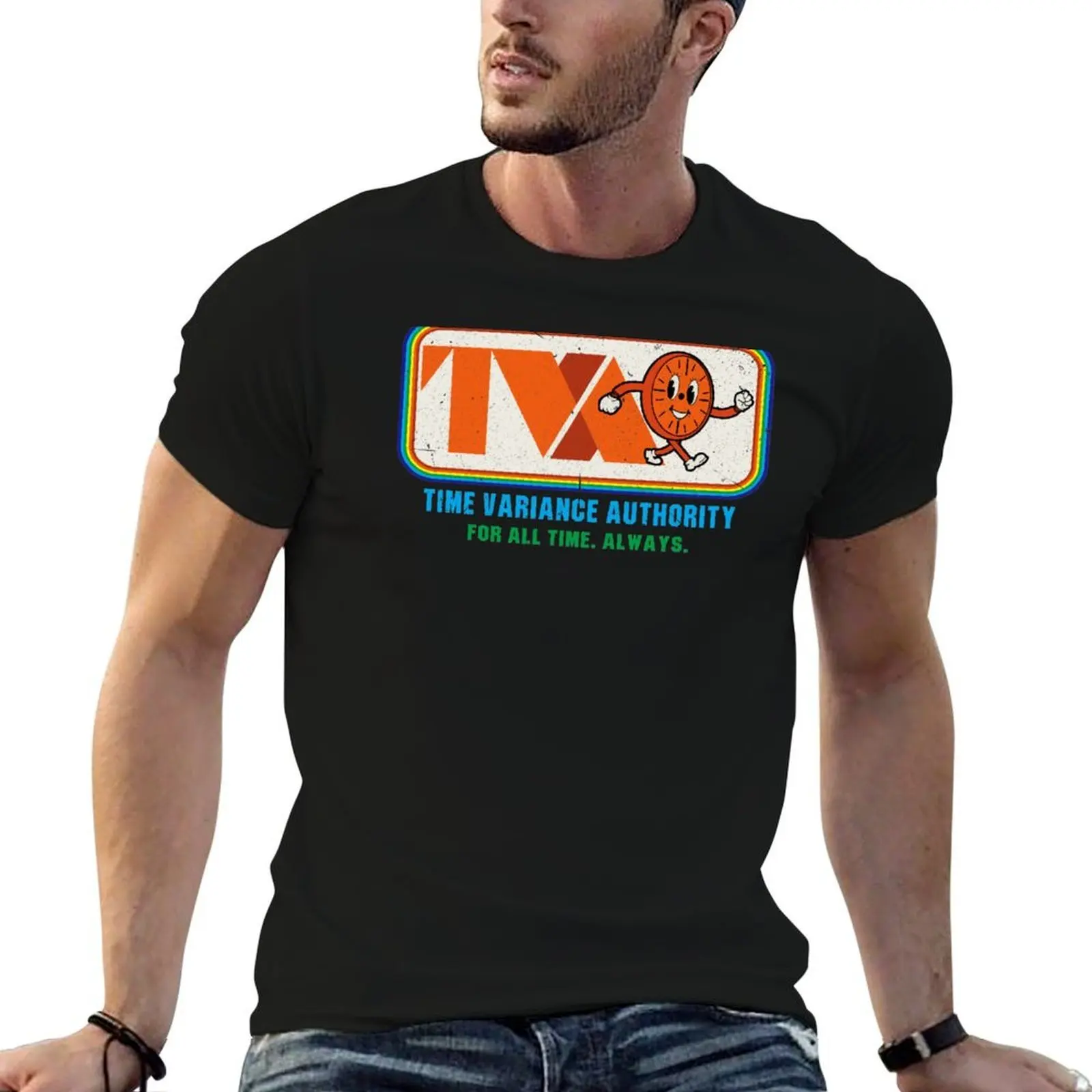 Camiseta informal sencilla de moda con estampado de arcoíris de Miss Minutes de la Autoridad de Variación del Tiempo (TVA)