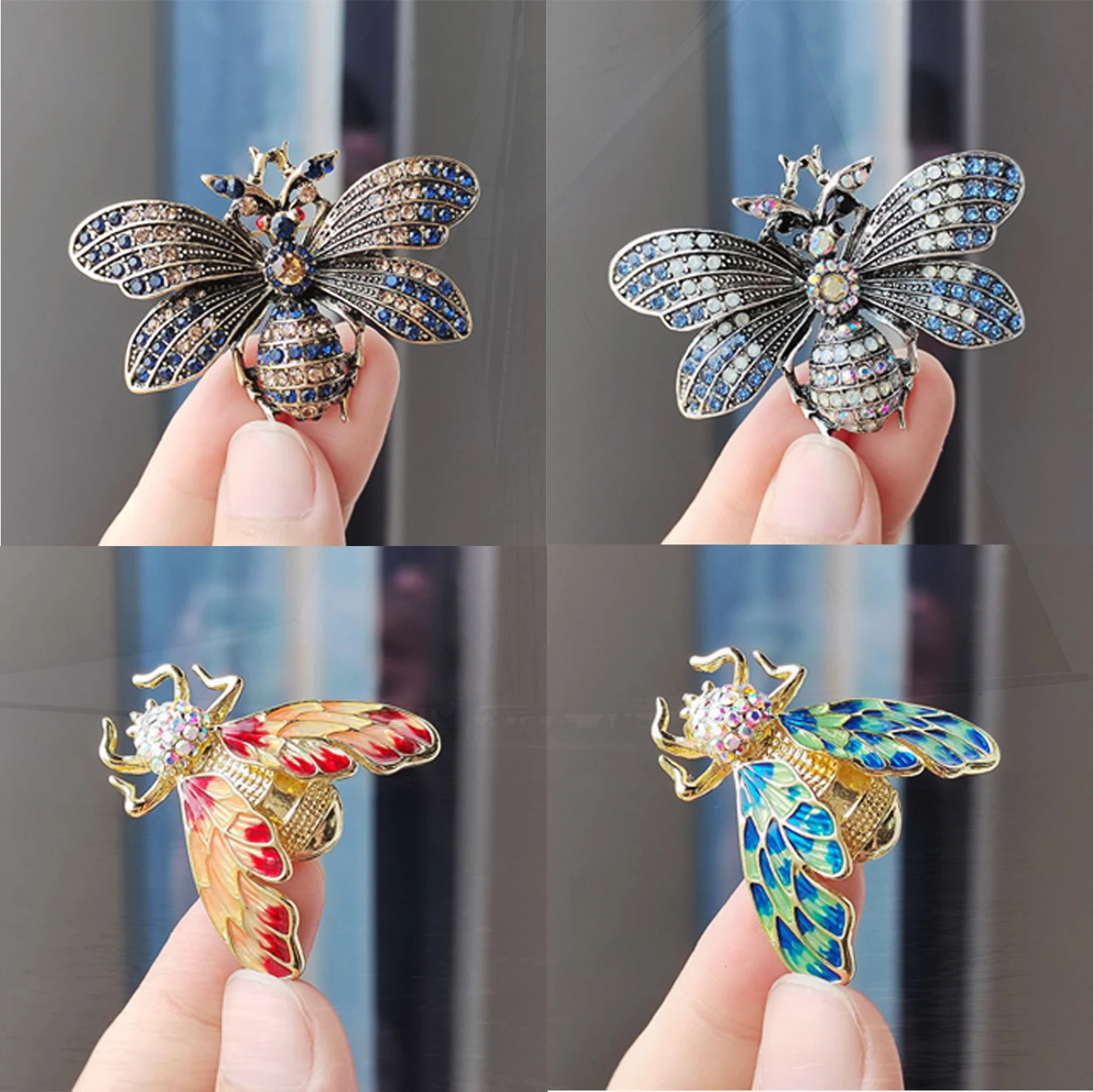 crystal honey Pin, female niche, high-end feel Pin, DIY insect Cross border popular high-end