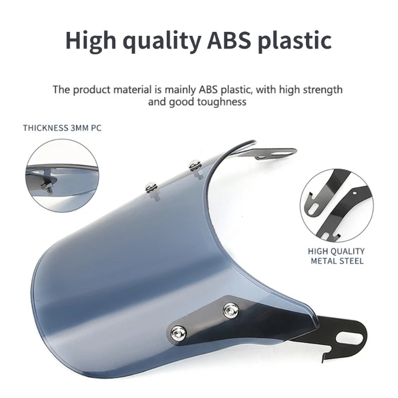 0XXD Windscreen Retro Motorbike Flyscreen Clear Windshield Shield Protects From Debris for Various Motorcycle Models