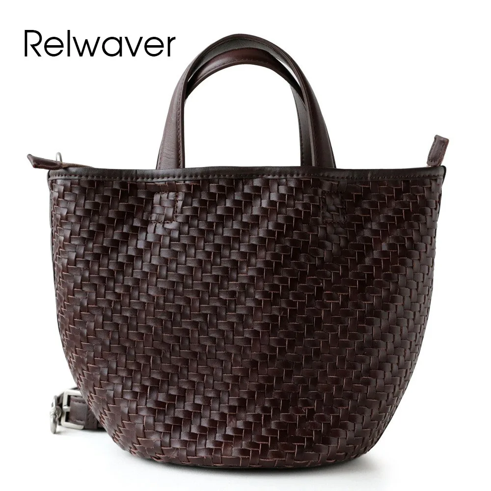 

Relwaver women handbag small genuine cow leather bucket 2025 autumn winter shoulder bag party cross body