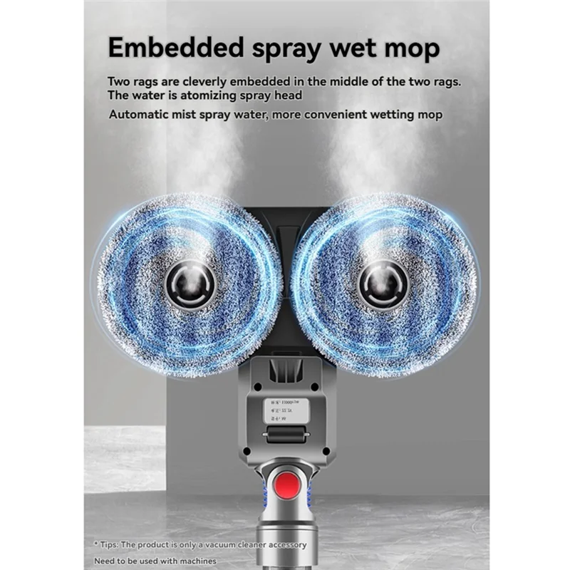 SANQ cabezal de mopa de suelo eléctrico para Dyson V7 V8 V10 V11 V15 piezas de aspiradora con 4 almohadillas de fregona y bloqueo de interruptor