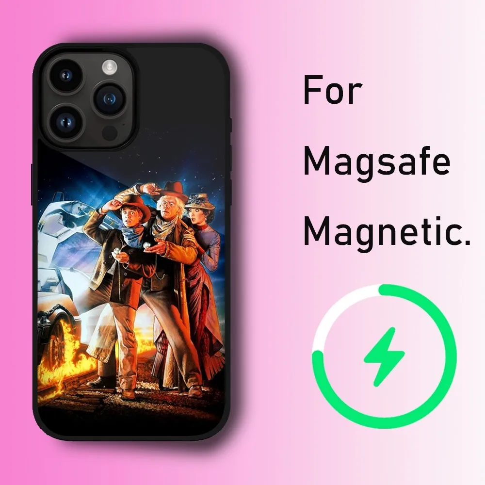 Movie Back To The Future Phone Case For iPhone 11 12 13 14 15 Max Plus Pro Wireless Magnetic Magsafe Charging Shell