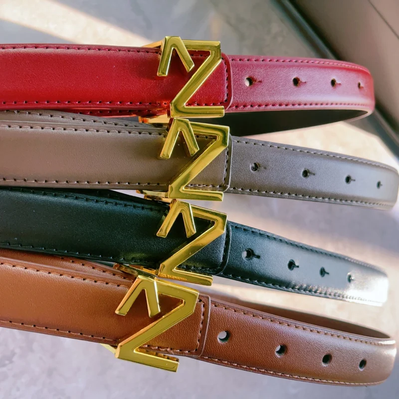 2025 حزام نسائي جديد من تصميم المصممين |   إبزيم حرف Z، فاخرية خفيفة، بسيط، راقي، حزام نسائي متعدد الوظائف