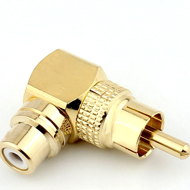 

HiFi AV Coaxial Cable RCA Male To RCA Female Extension 90 Degree Angled Hifi Audio Adapter Plug