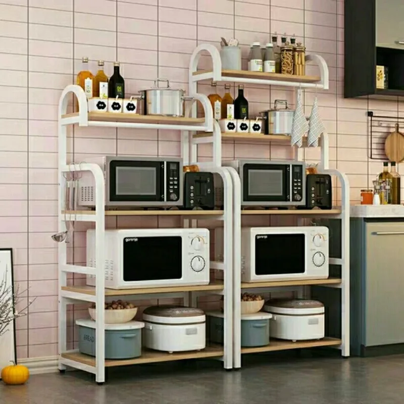 

Kitchen rack, floor-to-ceiling multi-functional household microwave oven storage rack