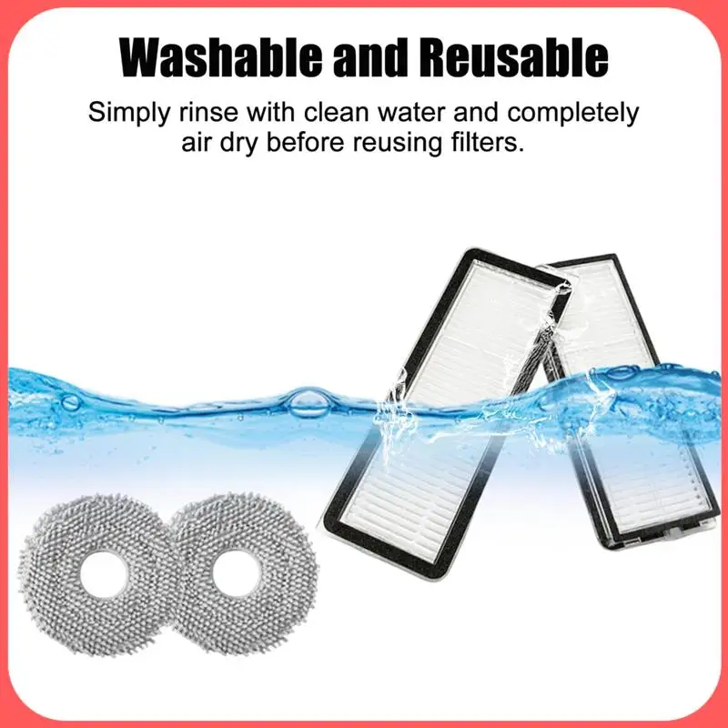 

A76I-14 Pack Replacement Parts Kit For Roborock Qrevo Curve / P20 Pro Robot Vacuum Cleaner, HEPA Filters, Mop Pads,Dust Bags