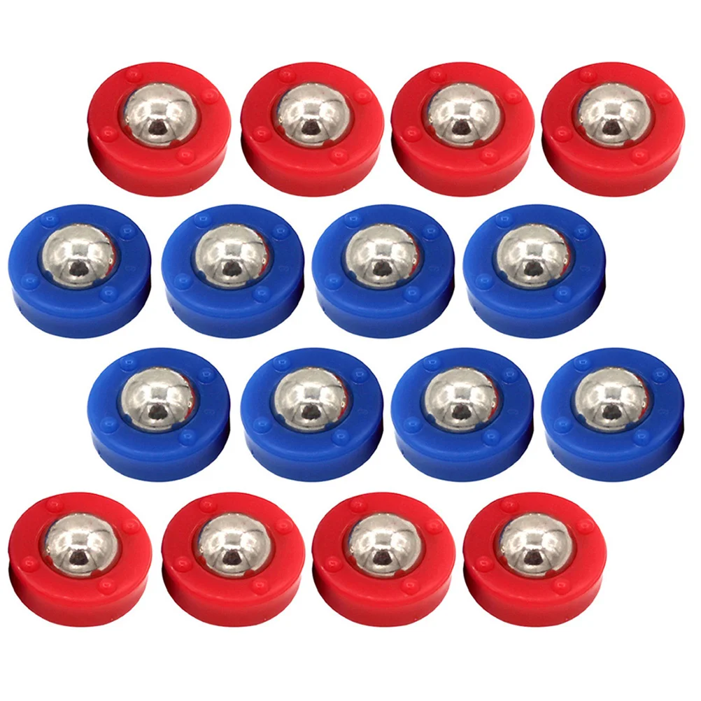 

16 Pcs Children's Shuffleboard Tabletop Game Pucks Soccer Rolling Beads Curling Replacement Steel Rollers Sliding Games