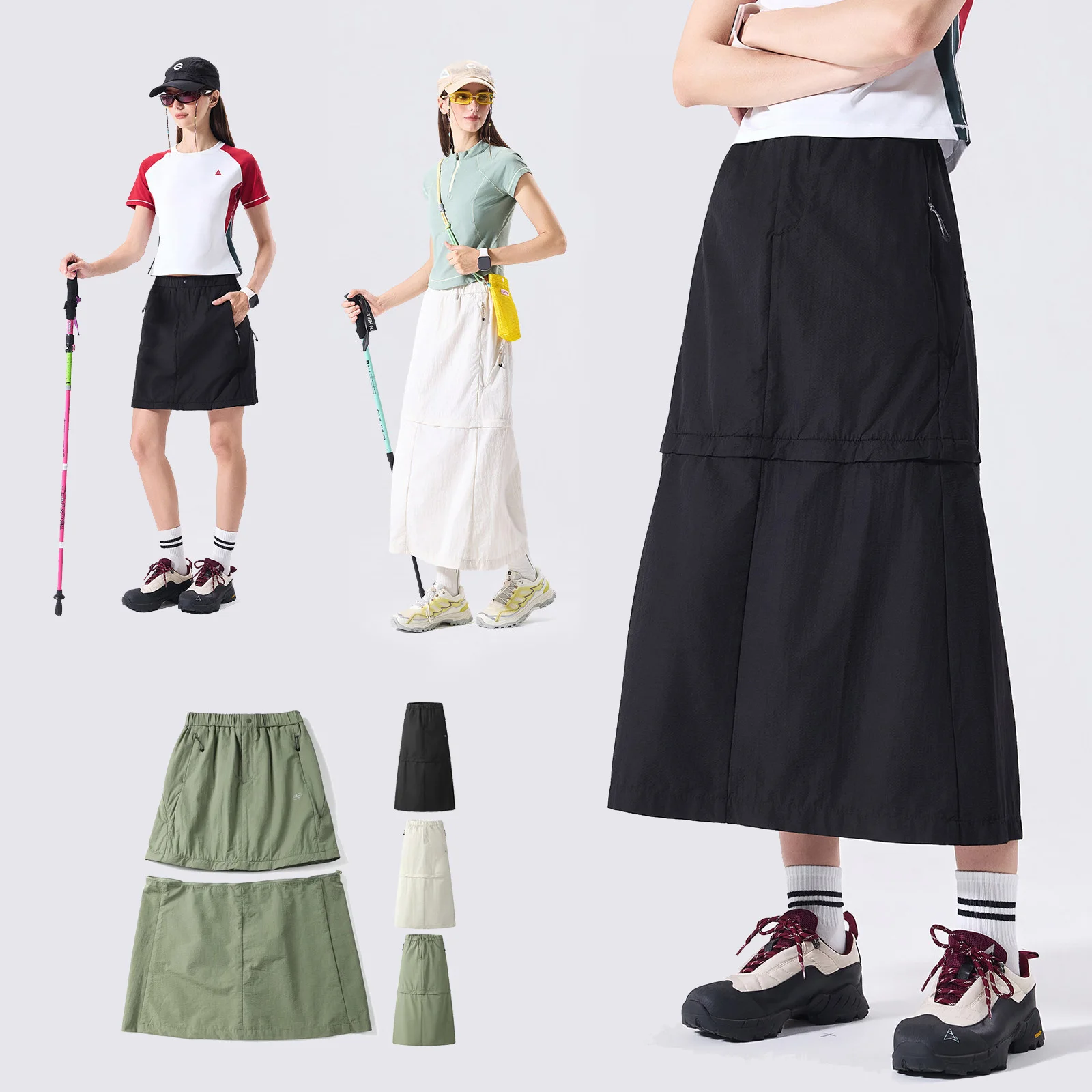 Detachable Skirts Men Outdoor Fashion Quick Dry City Streetwear Loose Casual Sport Y2k Track Cargo Skirt Sweet Girl Clothes