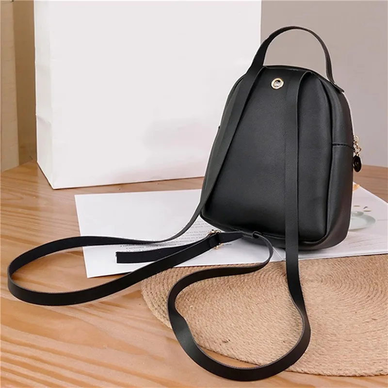 Weibliche Rucksack PU Kleine Teenager Mädchen Mode Freizeit Zipper Schulter Tasche Rucksack Hohe kapazität Frauen Mini Schule Rucksack
