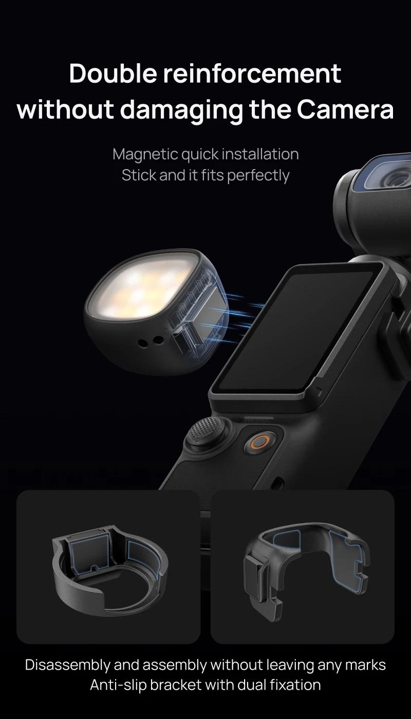 TELESIN Magnetisches Mini-Schnellwechsel-Fülllicht Selfie-Licht für DJI OSMO Pocket 4 4p Mini Schnellwechsel Tragbares Fülllicht – Detail 8