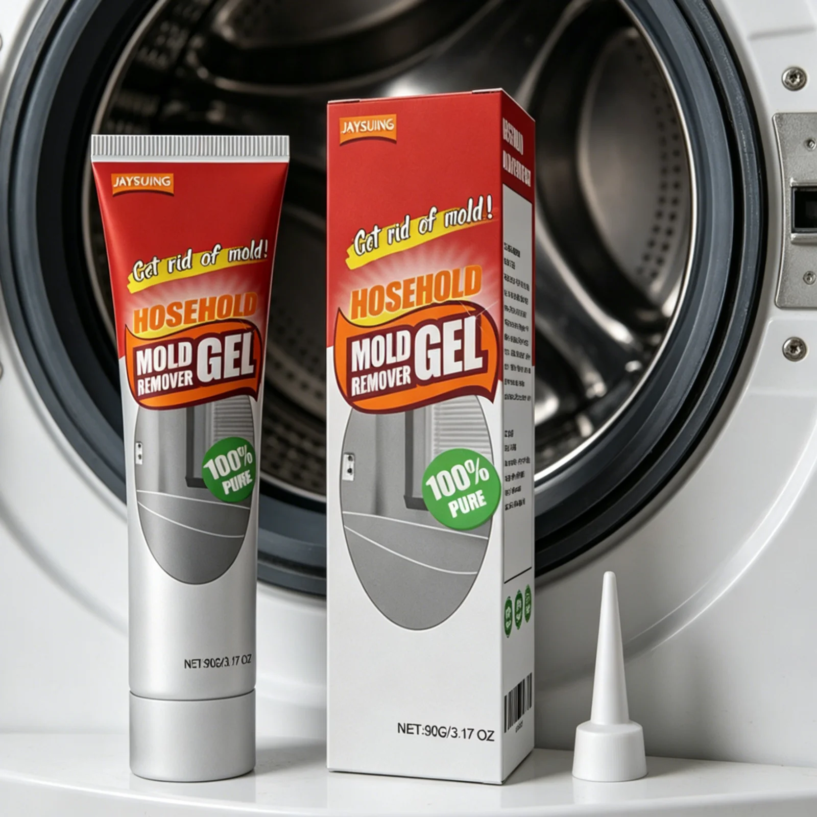 JAYSUING Mold Remover Gel for Refrigerator Washing Machine Bathroom Sink Mildew Cleaner Deep Cleaning Household Mold Remover 90g