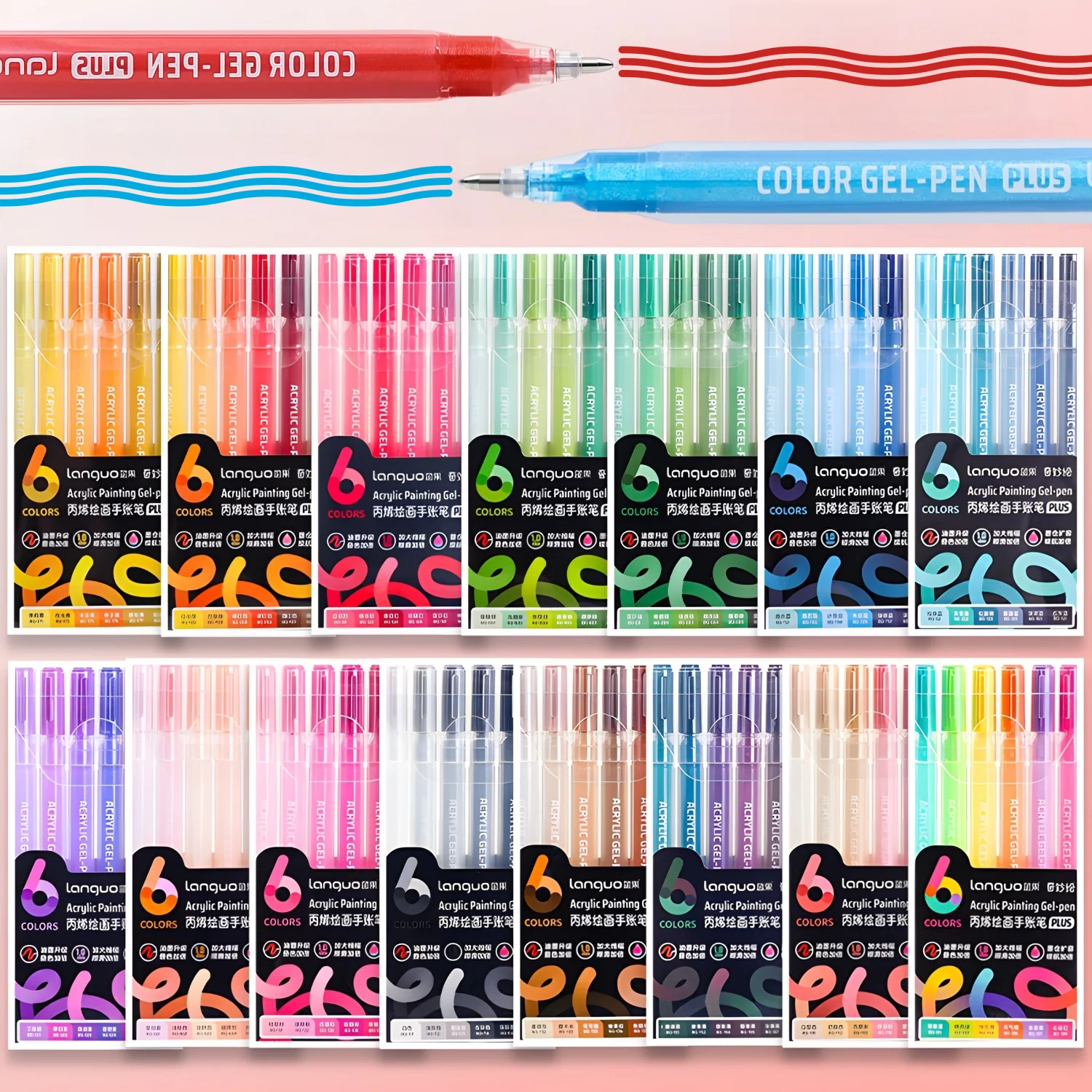 Acrylic Painting Gel Pen,1mm Needle Tip,Rich Color Large Capacity Ink Pens,Art Supplies For Diary,Card,DIY,Coloring,Doodling