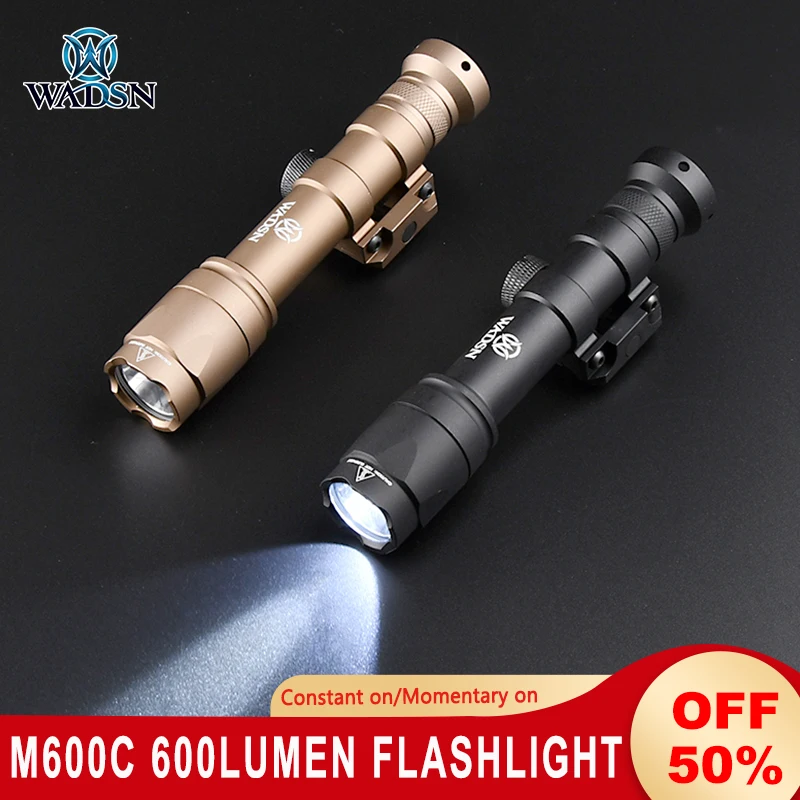 

WADSN M600 Tactical Flashlight LED Light M600C Rifle Scout light Hunting Weapon Accessory Metal Material Fit 20mm Picatinny Rail