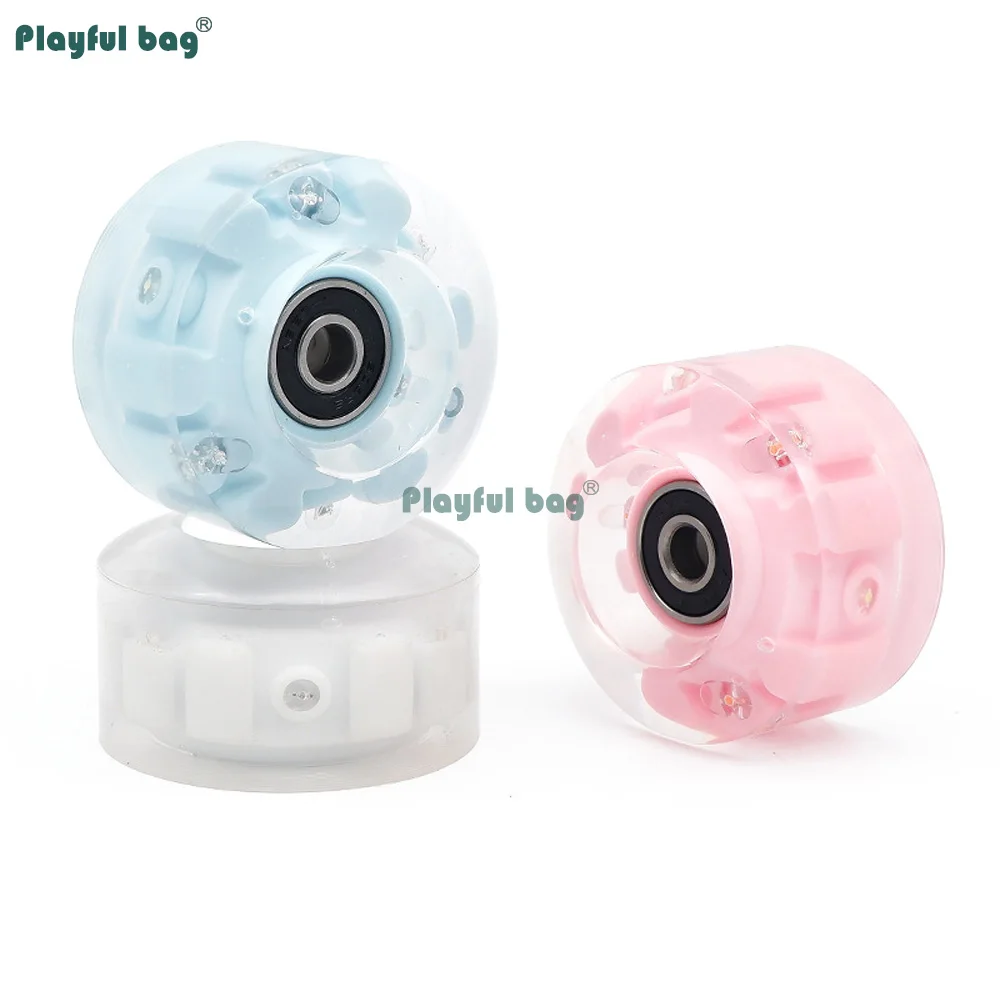 PU High-Flash 6-LED Roller Skate Wheels 58x32mm Skateboard & Double Row Light Up Wheels for Indoor/Outdoor Rinks AMB322