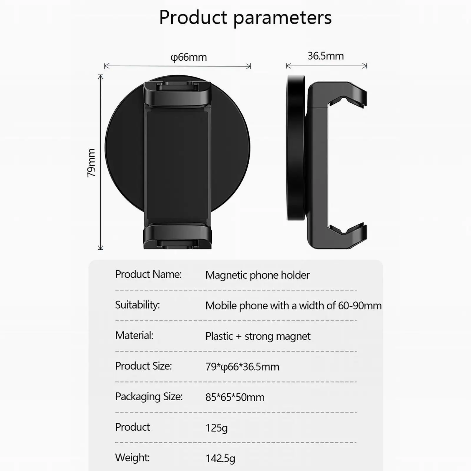 Supporto magnetico per telefono Base magnetica forte Morsetto per telefono cellulare per tapis roulant da palestra Moto Frigorifero Cucina Bagno Viaggi