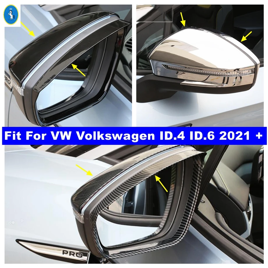 

Rearview Mirror Rain Eyebrow Deflector Blades Rear View Back Mirror Cover Trim Exterior Accessories For VW ID.4 ID.6 2021 - 2024