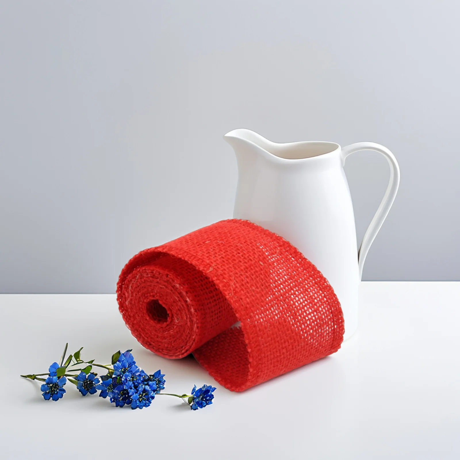 

2M Red Burlap Ribbon Red Burlap Ribbon Roll for Christmas Crafts Wraps Wreaths Decoration 6cm Wide 2m Long Eco Friendly