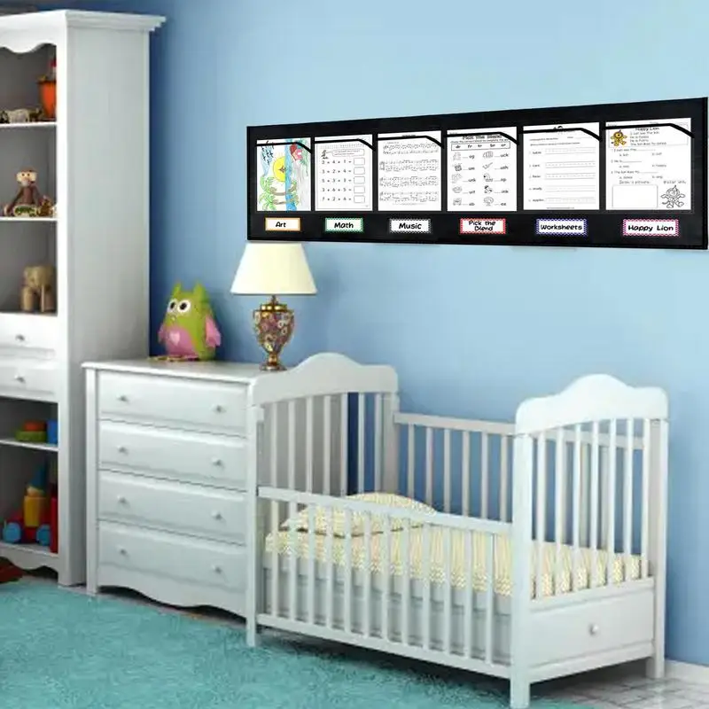 Pocket Chart Organizer 6 Pocket File Organizer Wall Mount Classroom Organization And Storage Hanging For Home Office School To