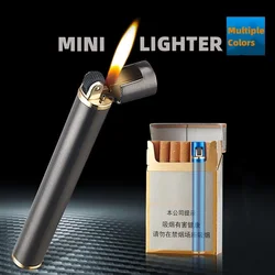 Creative Metal Cigarette Shaped Lighters Fire Grinding Wheel Pocket Mini Lighter Outdoor Butane Gas Lighter Unusual Lighter