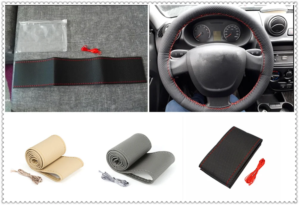Funda de volante cosida a mano universal para coche, 36 38 40CM, para Hyundai HND-3 Veloster i10 LPI 30blue R cee d ix