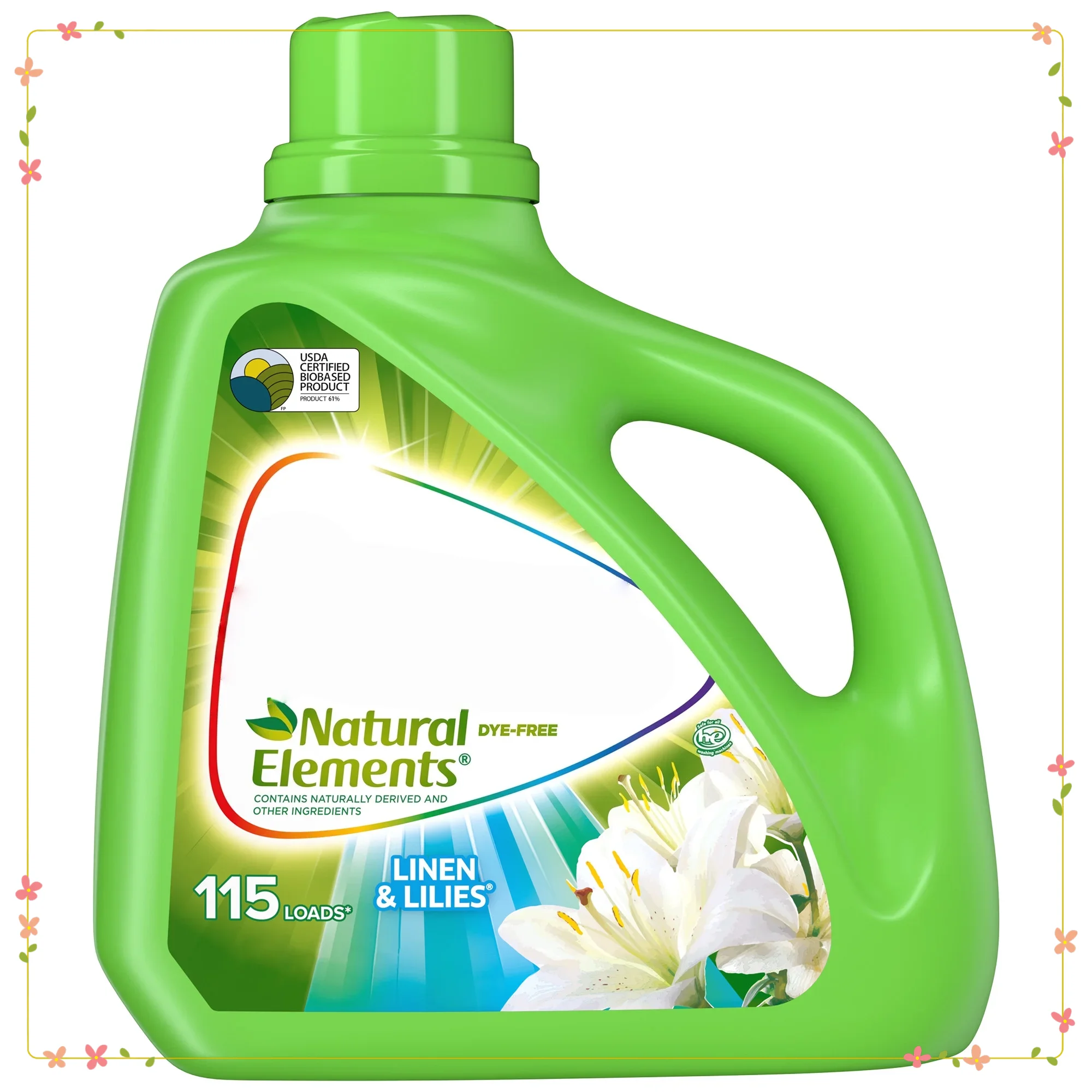 

Натуральное стиральное средство, аромат льняных лилий, 150 унций, 115 нагрузок, на растительной основе, гипоаллергенное, HE Safe, для чувствительной кожи,