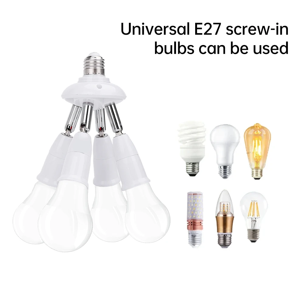 Universal E27 Converter Lamp Bulb BASE Adjustable Lamp Bases Adapter Splitter Holder 2 in 1/3 in 1/4 in 1 LED Light Socket