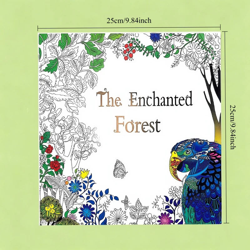 24 Pages The Forest Adult Coloring Book, Hand‑Painted Floral Animal Line‑Art Drawing Workbook, Sketch Practice Book for Adult