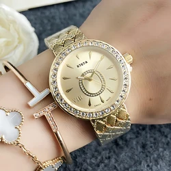 New Women Watch Large pattern Diamond Top Brand Luxury Wrist Watch Waterproof Female Stainless Steel Dress Clock Reloj de mujer