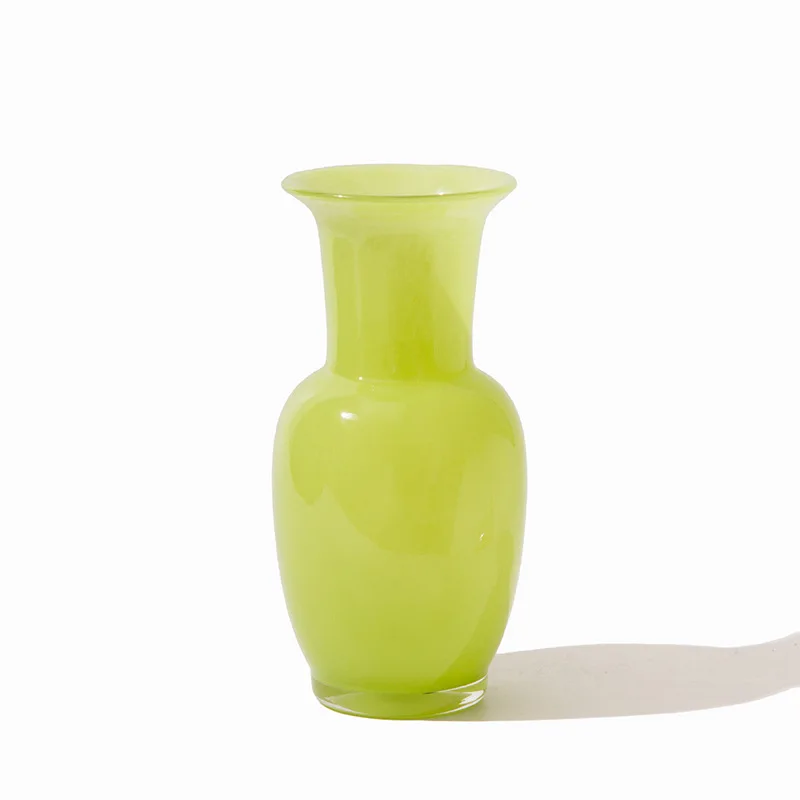 

Modern simple colored porcelain powder open plum vase in ancient glass vase entrance decoration