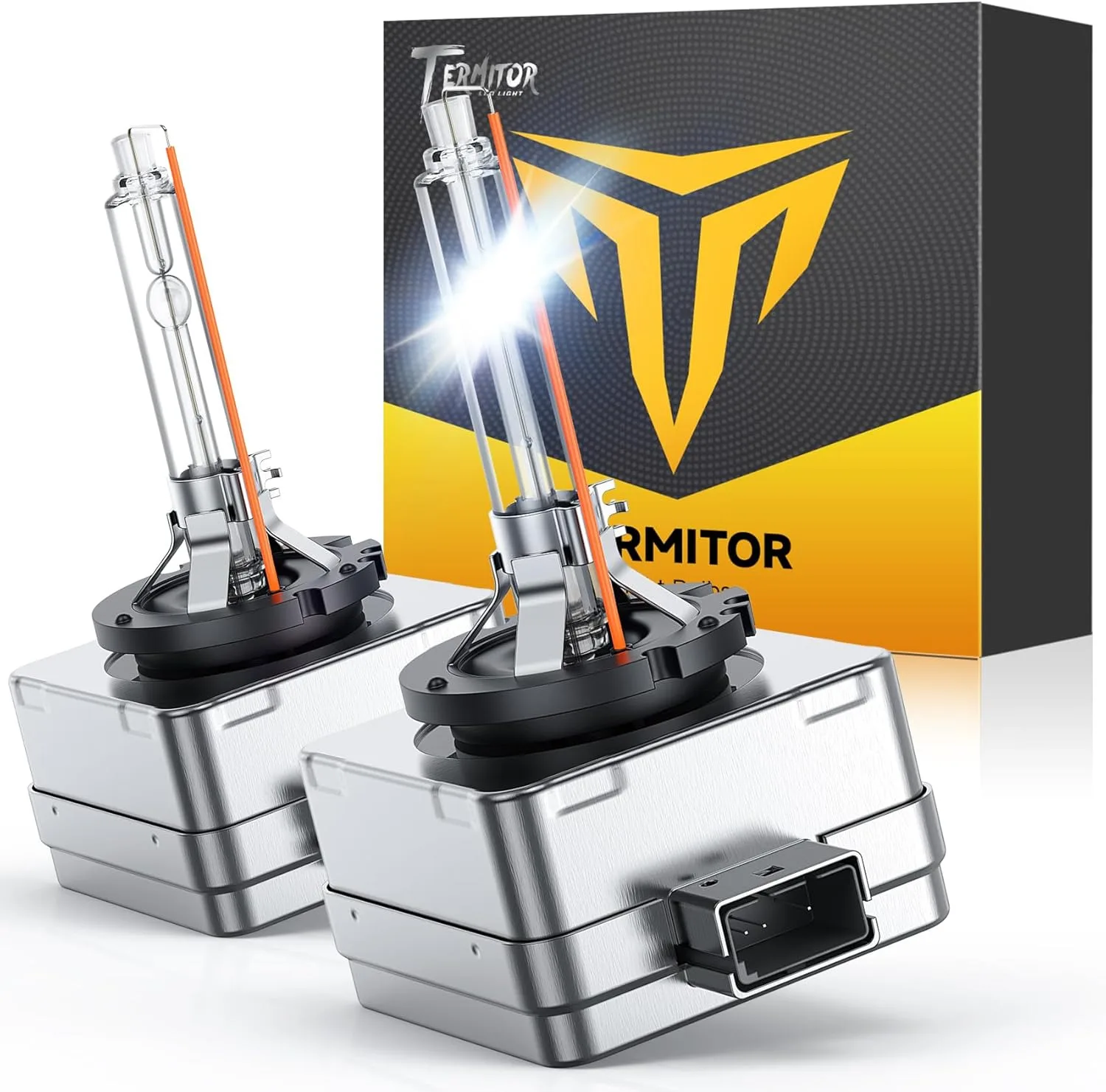 

TERMITOR Pack of 2 D1S Xenon HID Headlights Bulbs, 6000K Cool White High/Low Beam, Replacement 66144 66140 85140 85415