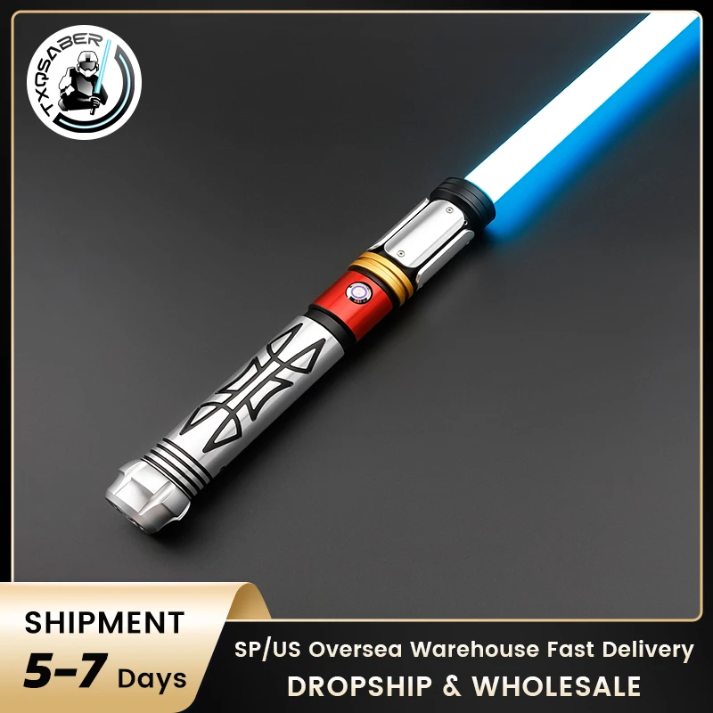 TXQSABER Neo Pixel Lightsaber Metal Hilt Smooth Swing Heavy Dueling RGB SNV4 FOC Blaster Toys Laser Sword Toys Christmas Gift