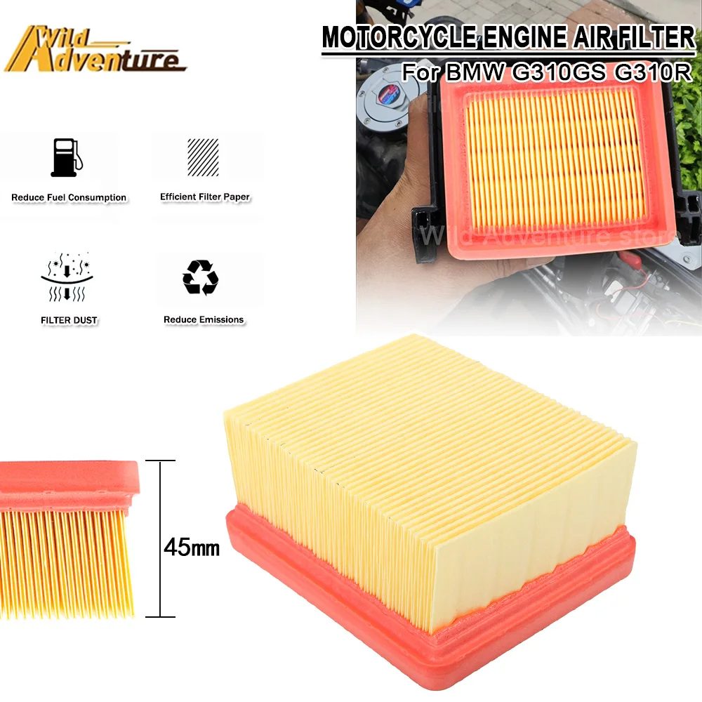 

Для BMW G310GS G310R G310 G 310 GS/R 310GS 310R 2017-2021 2022 воздухоочиститель двигателя мотоцикла, впускной фильтр, очистительный элемент