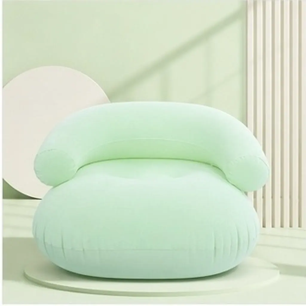 Inflatable Folding Sofa Chair Soft Flocked Surface Stable Comfortable for Patio Garden Room Camping Air Sofa