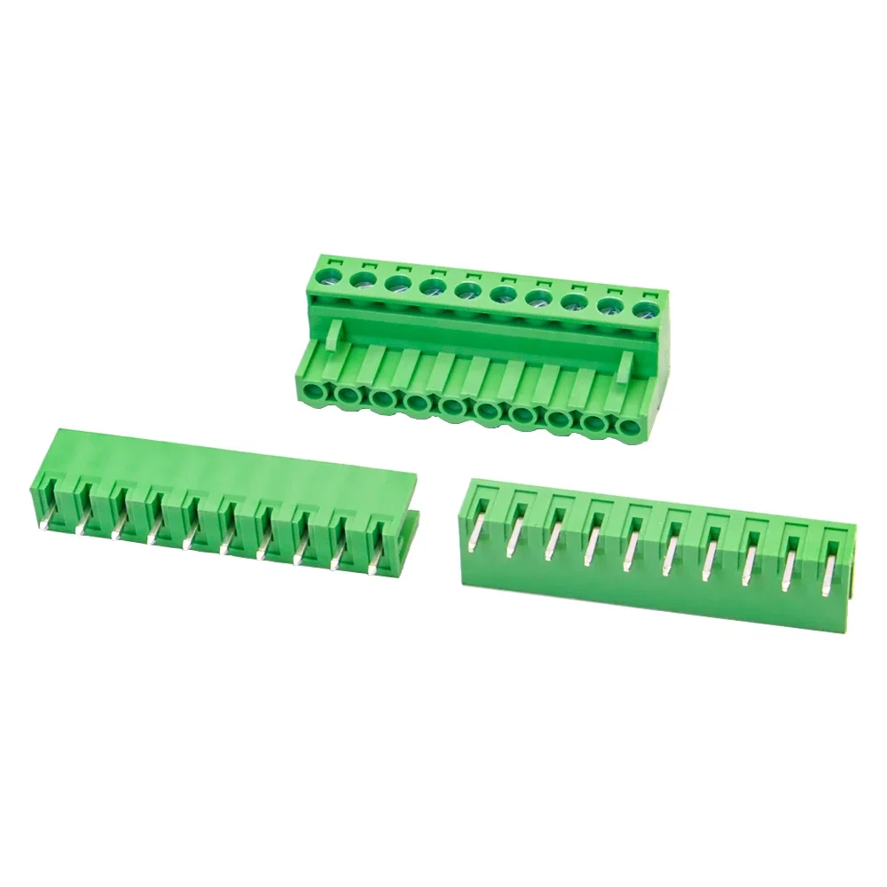 10Sets 2EDGK 5.08mm PlUG-IN Terminal Blocks Screw Type PCB Connector Right Angle Plug Pin Header Socket 10P