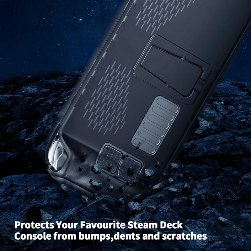 For Steam Deck Protective Shell TPU Protective Cover With Bracket Touchpad Button Sticker Set 7-Piece Set