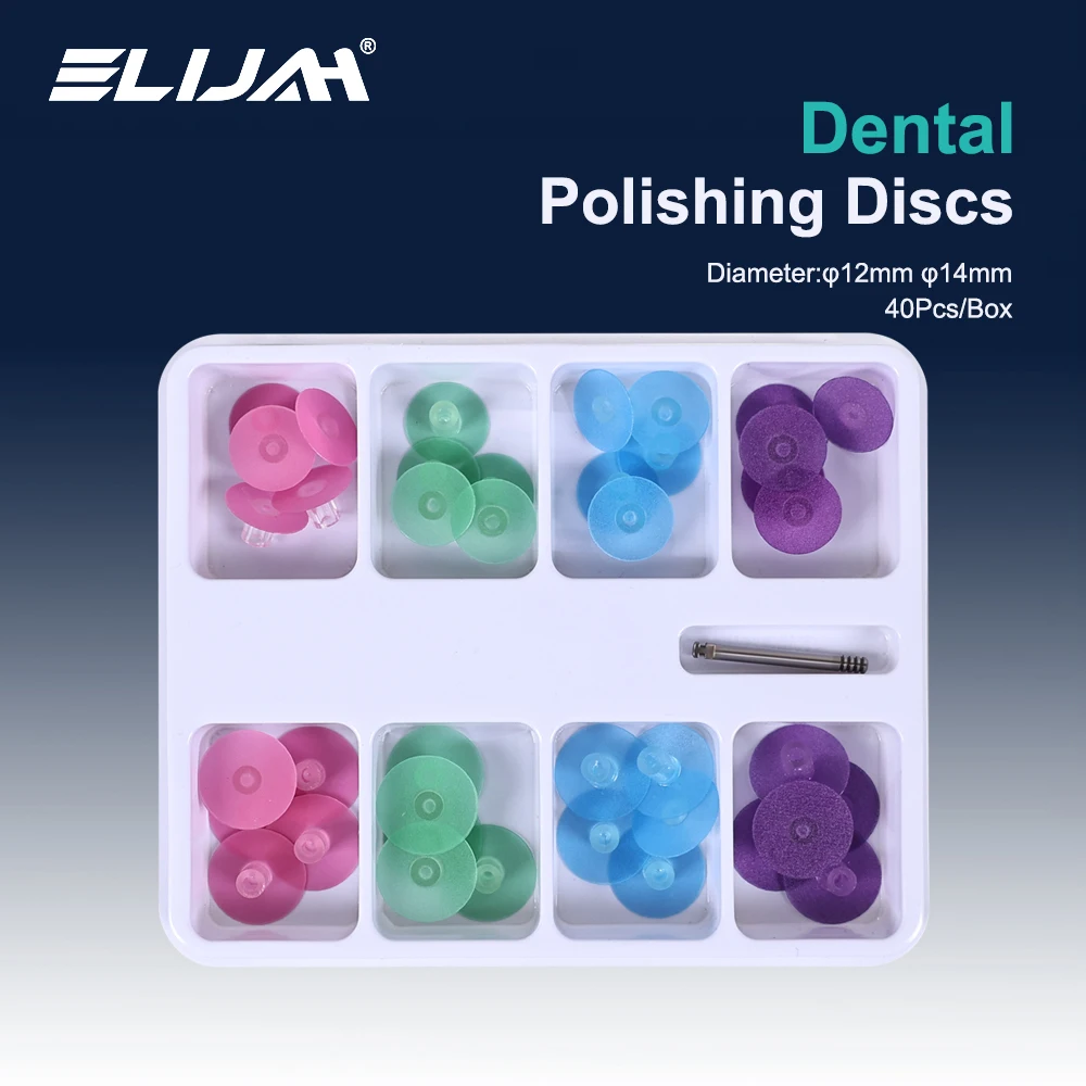 

ELIJAH 40Pcs/Box Dental Polishing Discs Kit Rainbow Dental Oral Resin Polishing Discs Set Finishing System Dentistry Tools