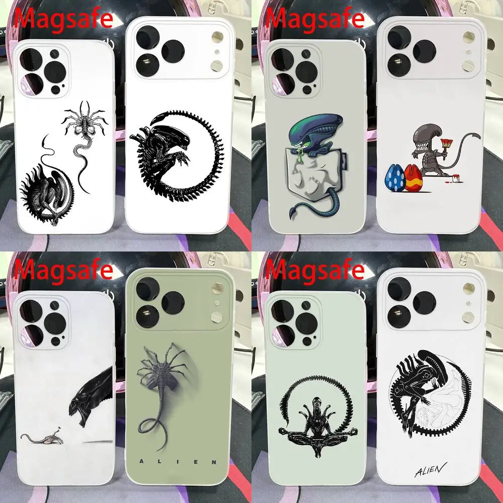 

Funny A-Alien Xenomorph Phone Case For iPhone 14,16,15,11,13,17,12,Air,Mini,Plus,E,Pro,Max Magnetic Magsafe Frosted Cover