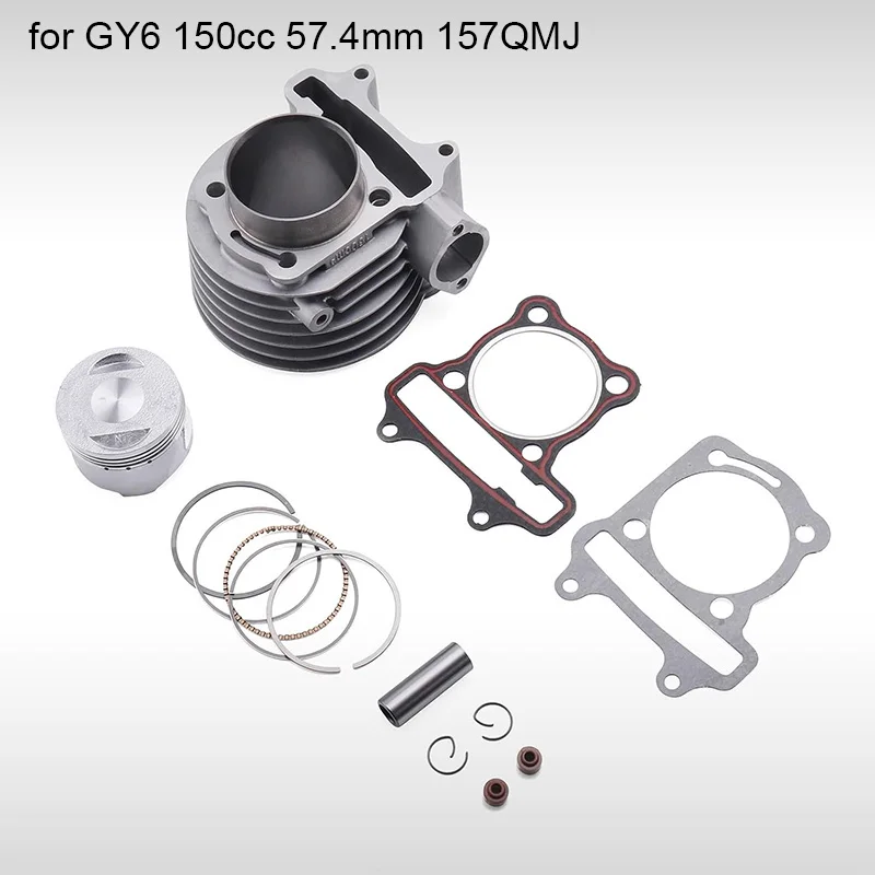 4-stroke GY6 150cc 57.4mm Engine Cylinder Rebuild Kit 157QMJ 1P57QMJ Big Bore Piston Gaskets ATV Scooter for Taotao Kymco Moped