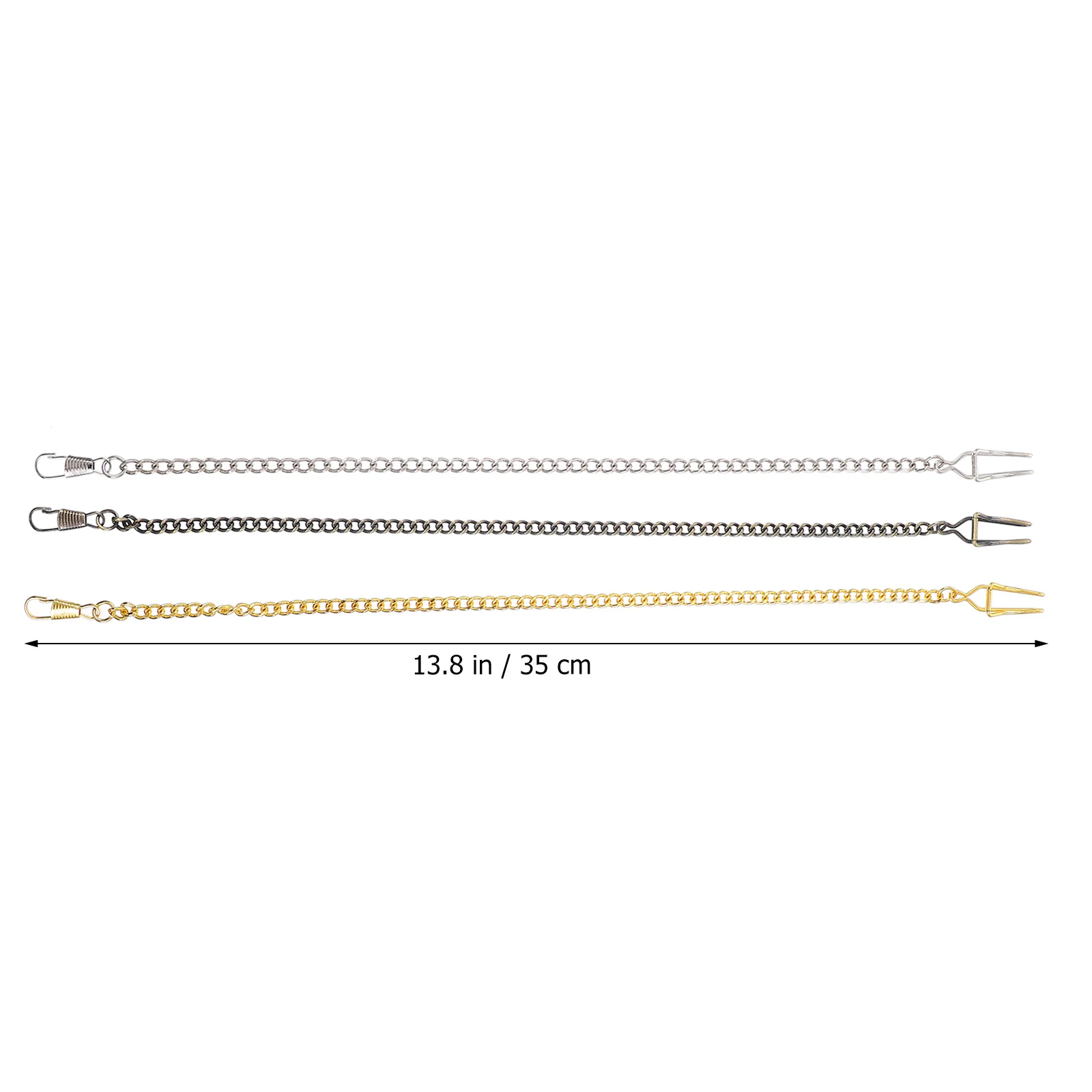 

3 Pcs Watch Chain Vintage Metal Accessories Retro Watch Chain Pendant Retro Style Long Chains Proper Length Lightweight