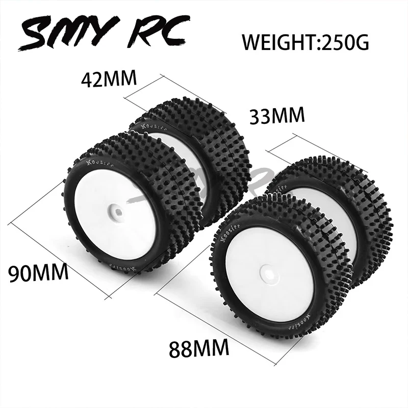 4Pcs Rubber Tire Plastic Wheel For 1/10 off-road vehicle XRAY tires Serpent SRX2 SRX4 Bandit wheels Tekno EB410 yokomo