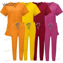 Uniforme de sala de operaciones, conjunto de exfoliación de trabajo para Hospital, suministros médicos, traje de cirugía Dental, ropa de trabajo de belleza, pantalones superiores