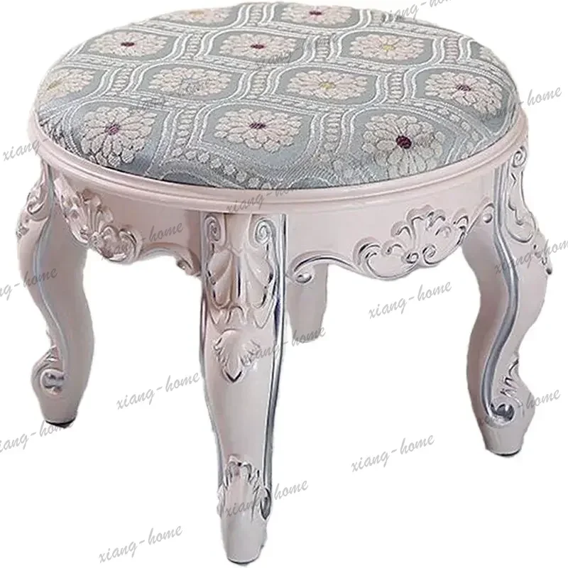 Best Sellers European Fabric Pouf,Modern Round Tea Table Stool, High-Quality Manicure Seat, Living Room Sofa Side Ottoman, Versa