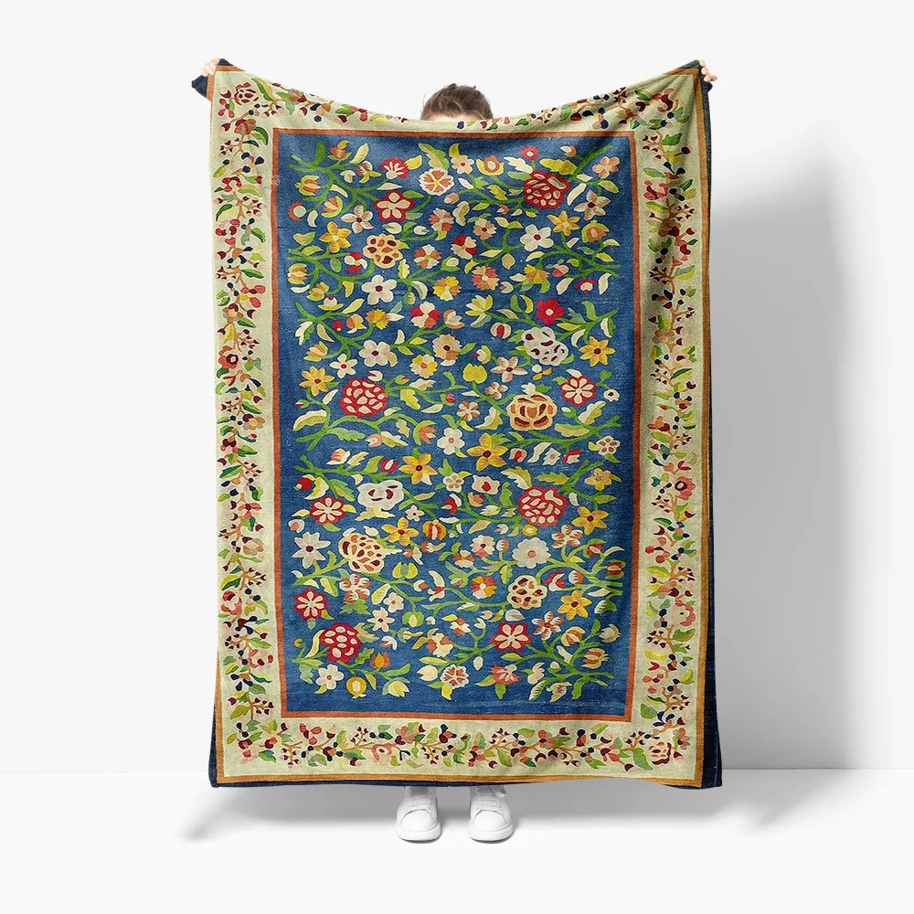 

Turkish Vintage Floral Design Rug Carpet for Living Room Bedroom Home Decor Cushion Cover Bedspread