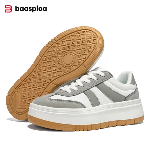 Женские кроссовки Baasploa на платформе с массивной толстой подошвой, модные повседневные прогулочные туфли на шнуровке, удобные, нескользящие, в уличном стиле