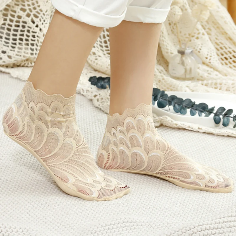 2023 Cotton Lace Flower Socks Sexy Charm Women's Ankle Stocking Spring Summer Breathable Comfortable Socks Invisible Boat Socks