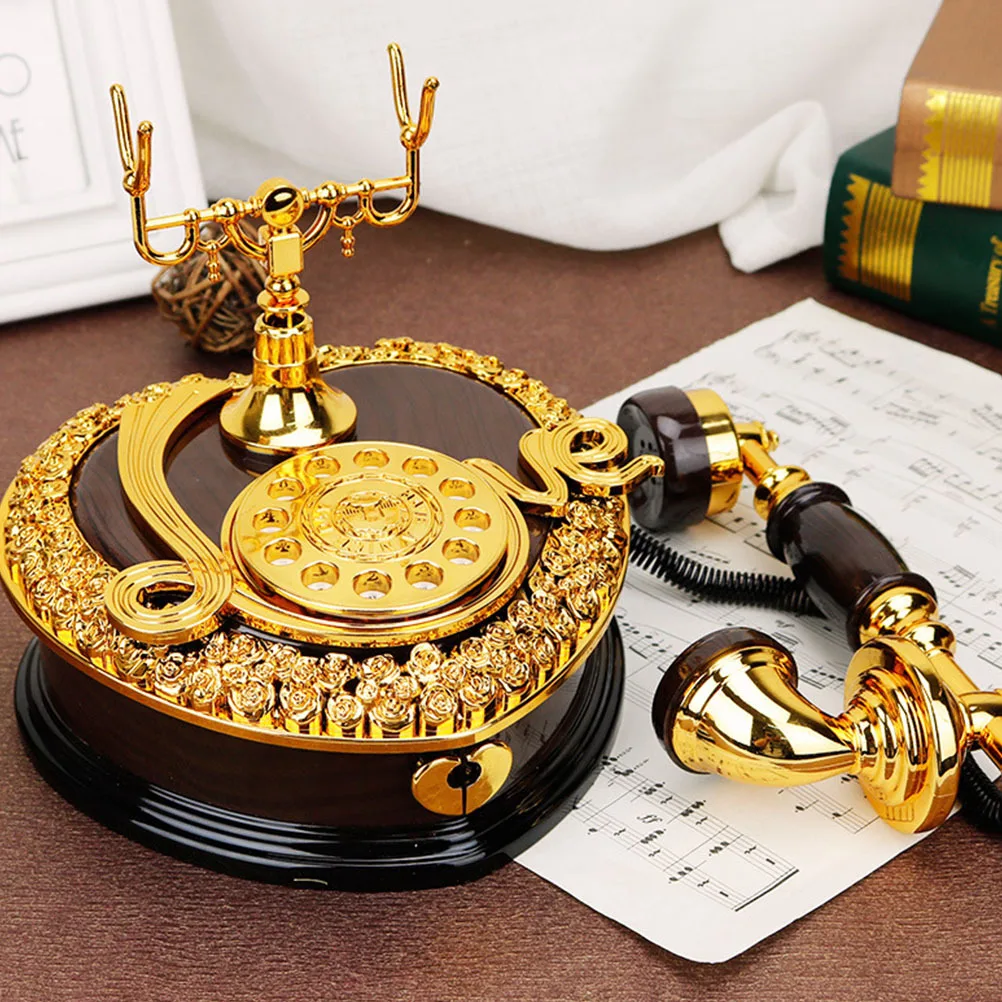 

Vintage Adornment Rotatable Musical Box with Earrings Organizer Mini Jewelry Holder Home Office Decoration Gift
