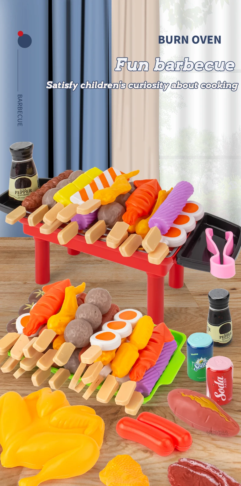 Mini Küche Pretend Spielen Spielzeug Grill Set kinder Kochen Simulation Lebensmittel Multi-set Weihnachten Geschenk Für Kinder Kleinkinder – Detail 2