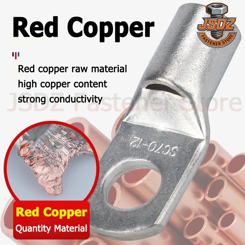 1-50pcs SC-1.5 2.5 4 6 10 16 25 35 50 70 95 120 150 185 240 nez de fil bornes en cuivre cosses de câble de batterie M5 M6 M8 M10 M12M14M16
