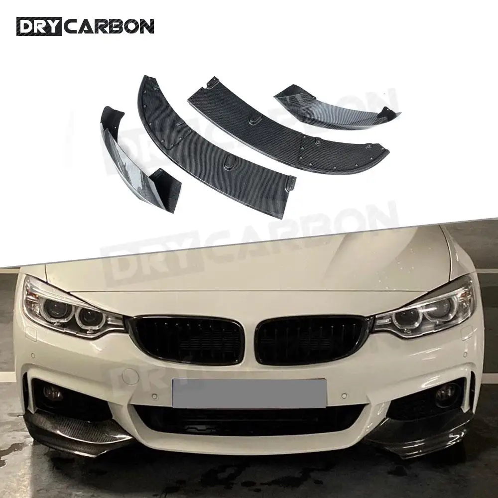 

Car Styling Front Bumper Chin Splitters Front Lip Spoiler Body Kits 4PCS for BMW 4 Series F32 F33 F36 M Sport 2014+ Accessories